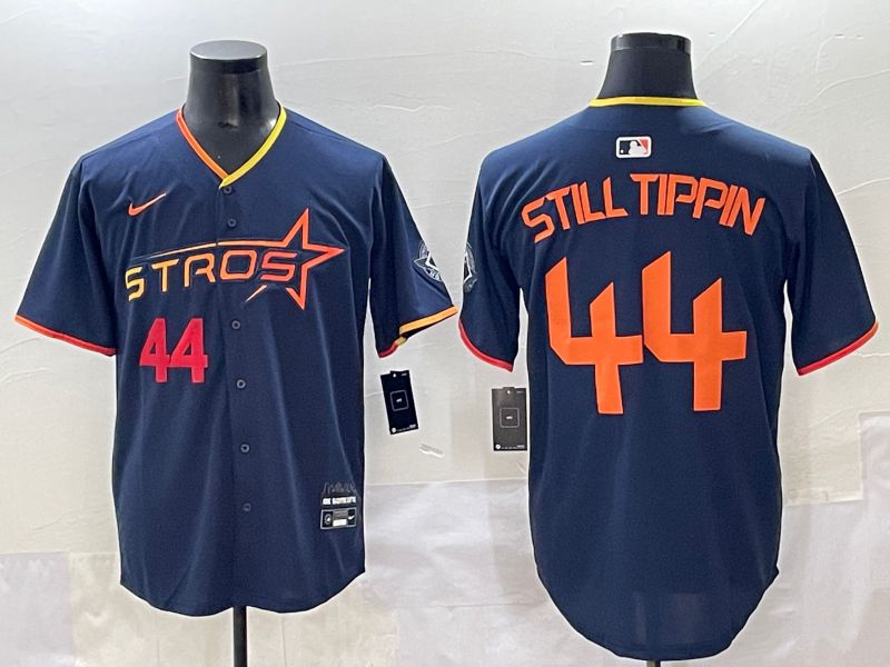 Men 2025 Houston Astros #44 Still Tippin Blue Three generations Joint Name Nike MLB Jersey style 3